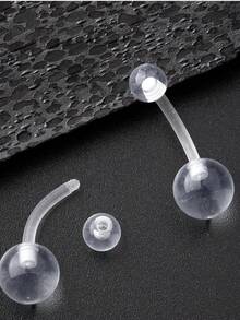 CIZME 6 件 14G 10 毫米 UV 肚脐环，肚脐穿孔首饰，Y2K 肚脐杠铃穿孔肚脐杠铃身体首饰肚脐环，透明粉色肚脐环，适合女性日常佩戴