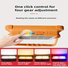 Tragbare Solar-LED-Arbeitsleuchte, 2400mAh wiederaufladbar, 5 Beleuchtungsmodi Scheinwerfer, geeignet für Stromausfall, Autopflege, Camping, Baustelle