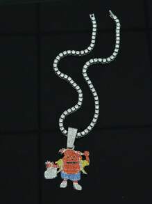 1pc Bling-Bling Hip-Hop Personalized Cartoon Expression Money Pendant Necklace, Fashionable And High-End Accessory For Both Men And Women