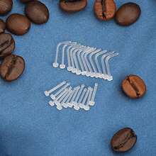 CIZME 3pcs Transparent Nose Studs, Transparent Nose Rings, Suitable For Workplace Wear, Straight, L-Shaped, Spiral UV Nose Studs, Nose Piercing Jewelry, Transparent Piercing Retainers - Clear - View 5