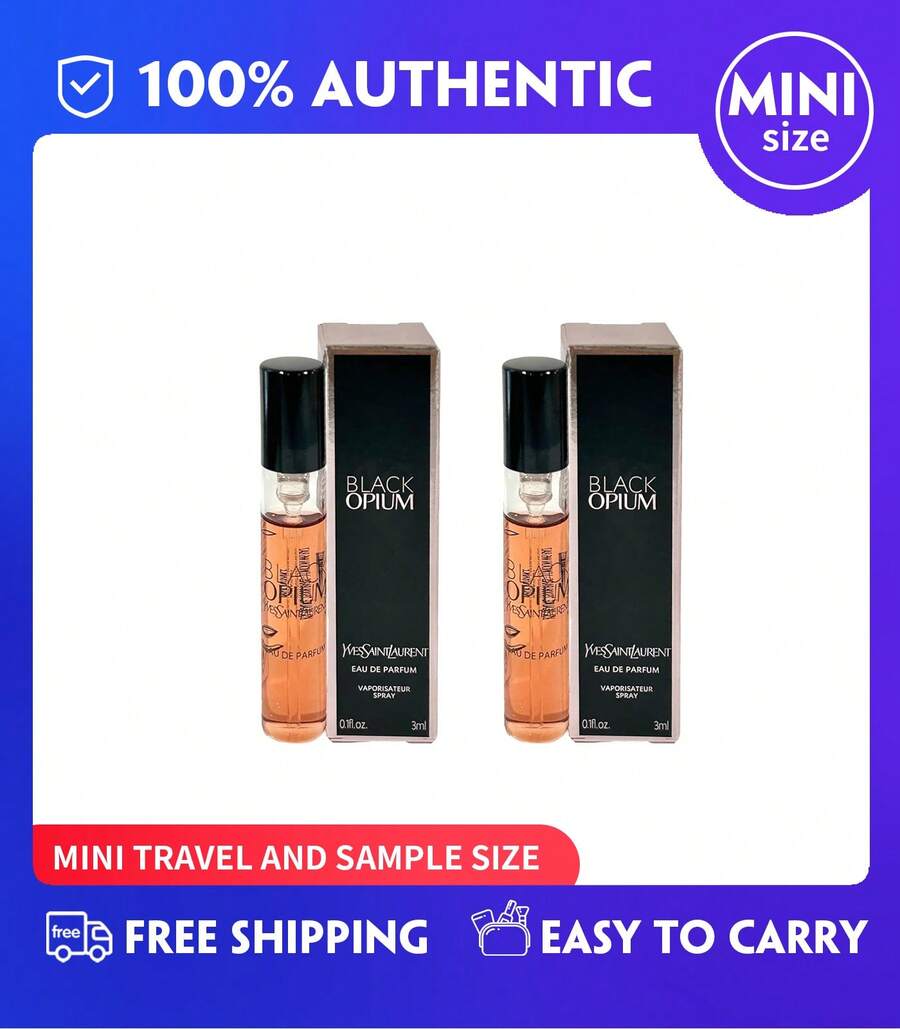 YSL BlackOpium Eau De Parfum Spray With Coffee & White FlowersFor Women, (3ml/0.1fl.Oz) Spray Travel Mini (Set Of 2) - Thuốc phiện đen 6ml (3ml*2 viên) - Xem 1