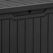 120 Gallon Outdoor Storage Box - Waterproof Deck Box With Lock - Stores Garden Tools, Patio Cushions & Pool Accessories - Converts To Bench/Table - Easy Assembly - Black - View 8