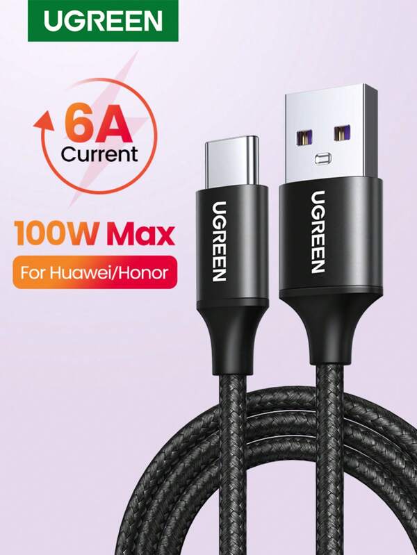 UGREEN Cable de datos de supercarga tipo C de 6A 5A UGREEN, compatible con iPhone 16, 16 Pro Max, 15, 15 Plus, 15 Pro, 15 Pro Max, compatible con Xiaomi, compatible con OnePlus