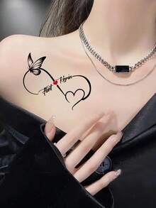 LICVIC 12-300pcs Customized Text Temporary Tattoo Stickers, Personalized Fake Tattoos, Customizable Name Tattoo Stickers, Customizable Letter Tattoo Stickers, Quote Tattoo Stickers, Wedding Temporary Tattoo Stickers, Couple Tattoo Stickers, Suitable For Anniversary, Wedding Celebration, Valentine's Day, Graduation Ceremony, Birthday Party, Ideal Gift For Him/Her, Friends, Kids, Family, Also For Decoration - Multicolor - View 7