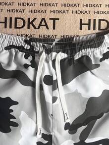 [Spring/Summer] Men's Cargo 3/4 Pants, Summer Drawstring Waist, Large Pockets, Letter Patch Design, Casual Sports Trousers - Khaki - View 4