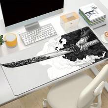 超大武士刀橡胶防滑鼠标垫，可水洗游戏桌垫，大尺寸键盘垫，礼品鼠标垫，桌面保护垫，学习垫，多种尺寸可选，笔记本电脑垫，返校季游戏鼠标垫，办公桌配件，办公用品，办公桌配件，鼠标垫，桌面鼠标垫 - 武士刀 - 查看 9