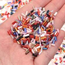 40g/Pack 4mm Tube Glass Seed Beads, Colorful Silvered Tube Beads For DIY Boho Style Bracelets And Necklaces Crafting, Summer - Beads - View 5