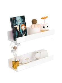 White/Black Acrylic Floating Wall Shelf Storage Rack, Wall Mounted Kindergarten Kids Bookshelf, Invisible Hanging Wall Shelf For Wall Storage, Toy Picture Wall Shelf Display Rack Bathroom Storage Rack - Multicolor - View 2