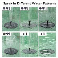 1pc Round Solar Powered Fountain, Outdoor Birdpath Water Fountain, Floating Garden Fountain Water Pump, Suitable For Spring, Summer, Fall, No Battery Required, Works Under Sunlight