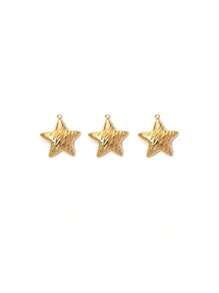 Pingente de estrela de cinco pontas com listras assimétricas de aço inoxidável 304, 3 unidades/pacote, acessórios faça você mesmo para pulseira, colar e brincos