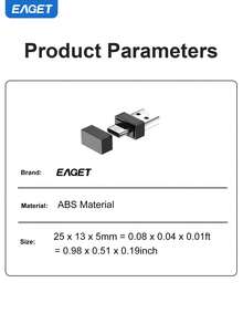 EAGET USB Type-C Mouse Jiggler, Hidden Interface, Keeps Computer Awake For Laptop/PC - Black - View 8
