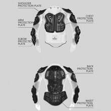 S-5XL Motorcycle Jackets Men's Full Body Armor Protection Motorcycle Armor Cycling Clothing Riding Motocross Enduro Racing Moto Protective Equipment Clothes - Grey - View 4