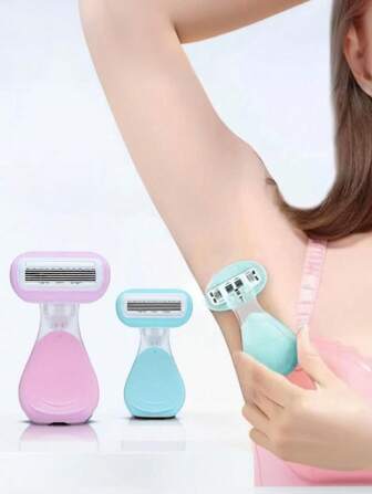 Rasoir à épilation manuelle pour femmes et lames de rechange, convient pour les aisselles, les jambes, la zone intime, la moustache, le corps entier