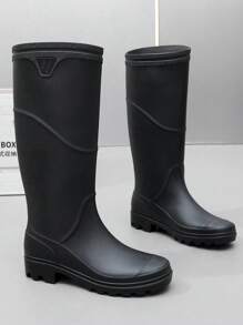 1 par de botas altas para hombre para pesca/lluvia, botas de trabajo versátiles impermeables antideslizantes, botas de goma gruesas y duraderas