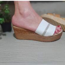 Sandalias de plataforma no muy altos    Bohemio    Diamante de imitación      Fiesta  Oficina  Playa  Boda  Casa  primavera verano - Blanco - Ver 3