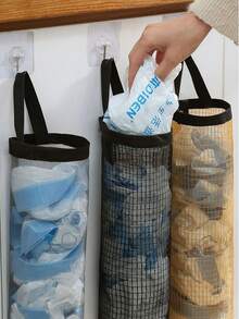 1pc Wall-Mounted Trash Bag Holder With Pull-Out Design, For Home Kitchen Storage, Shopping Bag Organizer, Room Home Decor (Reusable, Space Saving) - Multicolor - View 4