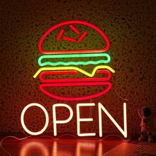 Burger And Sandwich Neon Sign Hamburger Shop LED Neon Light Fast Food Business Signs For Restaurant Kitchen Party Dimmable Light - Hamburger - View 8
