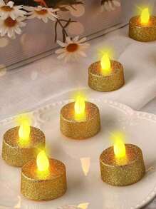 6/12/24 piezas de velas sin llama con brillo LED, a pilas, con talla grande de 200 horas de duración, apropiadas para decoración en festivales, fiestas de cumpleaños, oraciones, bodas, decoración del hogar, regalos, graduación