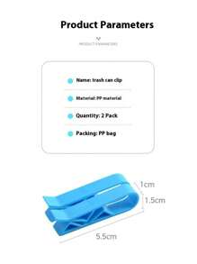 10 piezas Clips plásticos azules para bolsas de basura - Sujetadores resistentes al deslizamiento para botes de basura, organización del hogar y la oficina, sin necesidad de energía, sujetadores de bolsas de basura