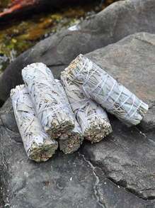 1/3 piezas - Vara de salvia blanca de 4 pulgadas - Vara de sahumerio de salvia con instrucciones y bendiciones - Vara de salvia para limpiar el hogar y otros sahumerios