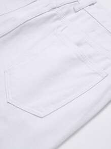 1pc Men's Regular Fit Straight Leg White Casual Comfortable Jeans, Suitable For Urban Walking And Outdoor Activities