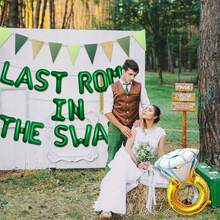 LaVenty Last Romp In The Swamp Banner Balloons Swamp Bachelorette Party Decorations Funny Bridal Shower Party Decor Bachelorette Decorations - Green - View 5