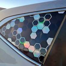 20 Pcs/Set Honeycomb DIY Vinyl Car Stickers, Hexagon Design Car Side Body Wrap Decal, Custom JDM Car Truck Decor Accessories (10pcs Solid + 10pcs Outline)