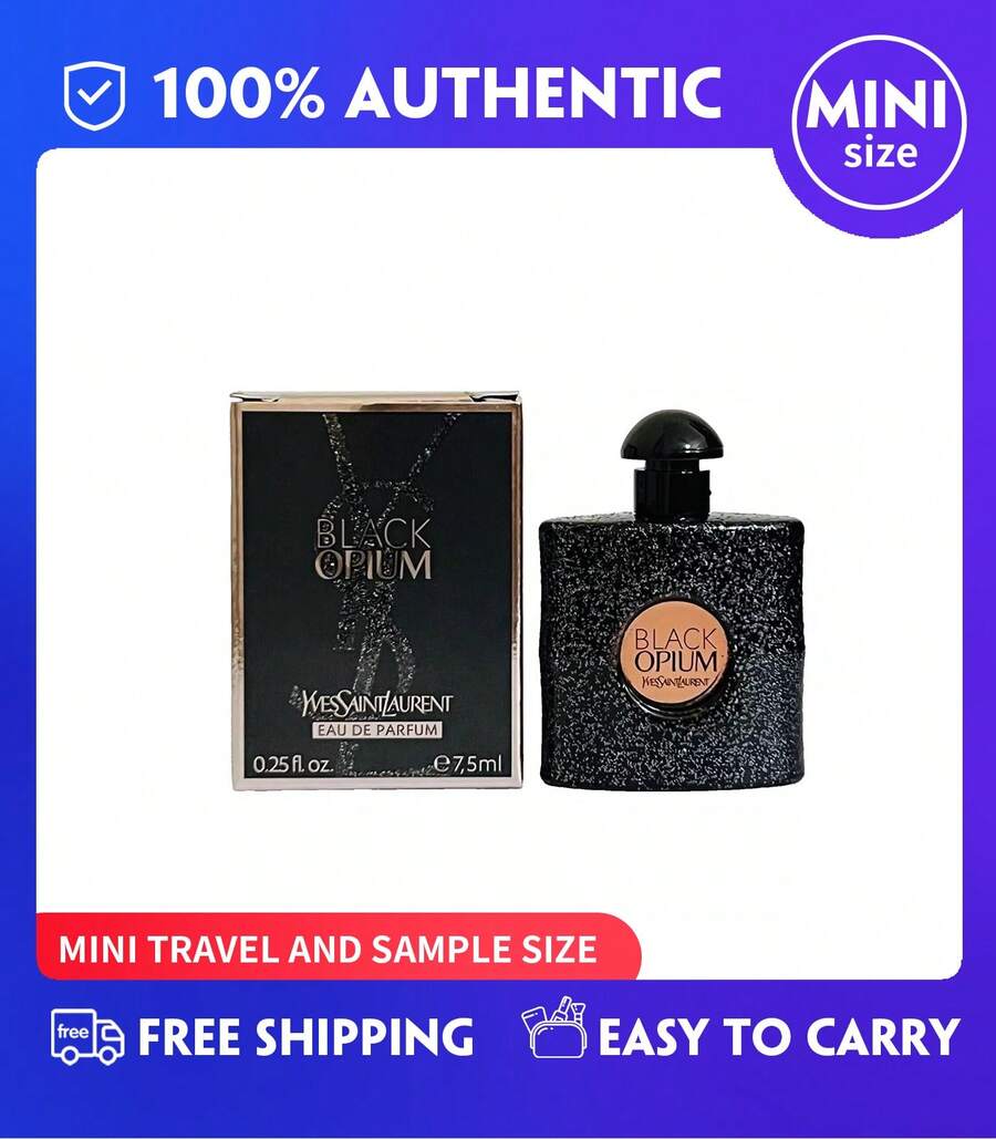 YSL BlackOpium Eau De Parfum Splash With Coffee & White Flowers For Women,(7.5ml/0.25fl.Oz), Travel Mini - Black Opium 7.5ml - 查看 1