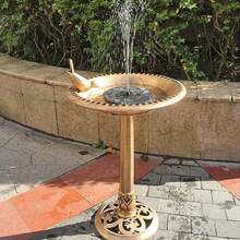 1pc Round Solar Powered Fountain, Outdoor Birdpath Water Fountain, Floating Garden Fountain Water Pump, Suitable For Spring, Summer, Fall, No Battery Required, Works Under Sunlight