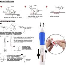 1 Set Embroidery Starter Kit, Includes Magic Pen, 50 Colorful Threads, Needles And Thread - DIY Punch Needle Craft Set With Floral Designs, Suitable For Beginners (Accessory Colors Randomly Assorted)