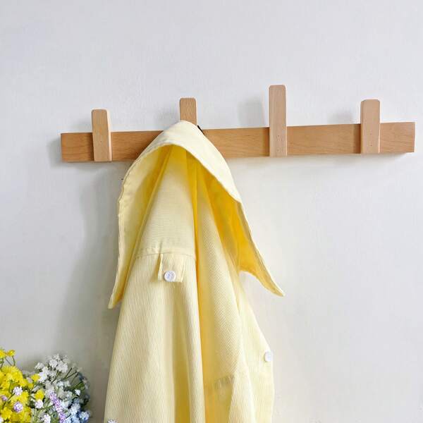 Beechwood Simple Design Coat Hanger, French Countryside Style Beechwood Multipurpose Hook, Suitable For Living Room, Bedroom, Kitchen Installation, For Hanging Everyday Items Like Clothes, Bags, Keys