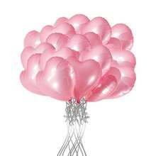 AFYPRTY 10pcs 18 Inch Heart Aluminum Foil Balloons Suitable For Festive Party Room Decoration Supplies Mother's Day Valentine's Day Outdoor Event Planning Decorations, Back To School Valentine Day - Multicolor - View 57