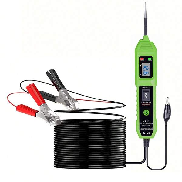 Testeur de circuit polyvalent 6 - 24V - Testeur de circuit électrique automobile avec affichage de tension visible par LED, kit de sonde de circuit d'alimentation de voiture idéal pour tous les véhicules et motos