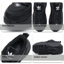 Adidas Originals 女鞋運動鞋 OZGAIA W 厚底老爹鞋低筒輕便舒適日常戶外旅遊鞋繫帶簡約休閒鞋 - 黑色-白 - 查看 6