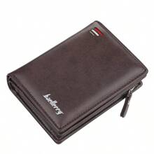 New Zipper Short Wallet Men's Multi-Card Fashion Vertical Mini Button Wallet Men's Card Bag Black Card Holders Waller Purse Men Anniversary Gift Gift For Men Gift For Men Gift For Men Gift For Men Gift For Men Gift For Men