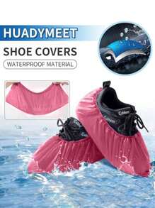 100 piezas de 13.8*7 pulgadas Cubiertas de zapatos desechables de PE para mantener el piso limpio, cubiertas de pie impermeables y antideslizantes para el hogar, la oficina, la escuela, zapatos y accesorios de botas