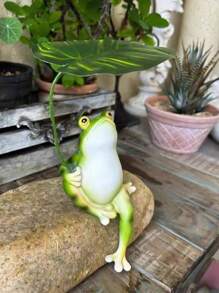 3D Frog Statue Decor, Outdoor Garden Landscape Or Indoor Tabletop Decoration, Resin Animal Aquarium Ornament