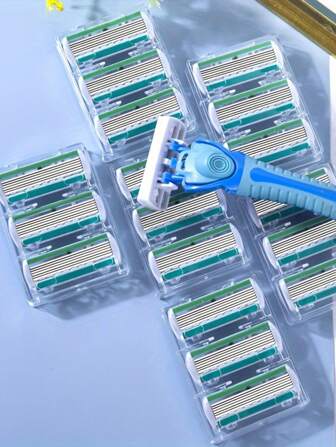 6-Layer Manual Shaving Razor, European & American Style, Suitable For Men & Women, Provides Smooth Shaving Experience With Anti-Slip Strip, Applicable For 10 Occasions, Essential Tool For Daily Shaving And Hair Remova