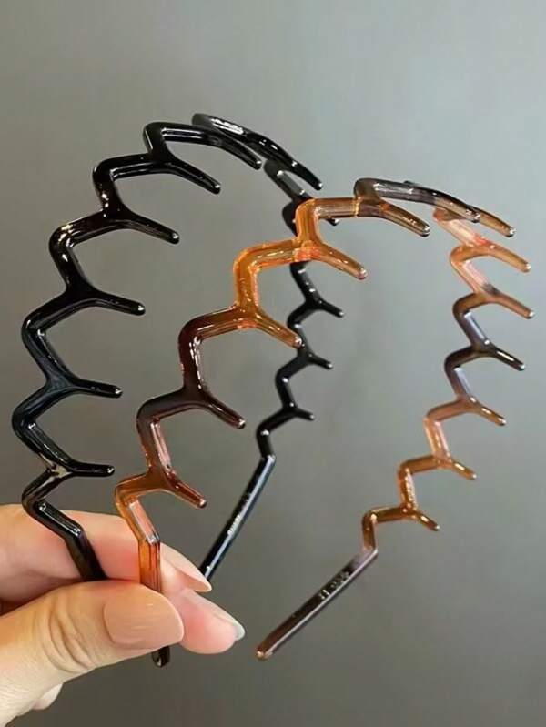 2 stuks eenvoudige haarringen voor dames met grote golvende vorm, make-up hoofdband, plastic haarring met elegante stijl, haaraccessoire Halloween, haarband, haarringen hoofdbanden