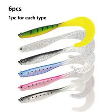 5pcs Lifelike Soft Worm Swim Baits - Soft Lures For Effective Fishing With Realistic Design - Long Twister Tail Fishing Bait For Freshwater And Saltwater,12cm/7g - Multicolor - View 19