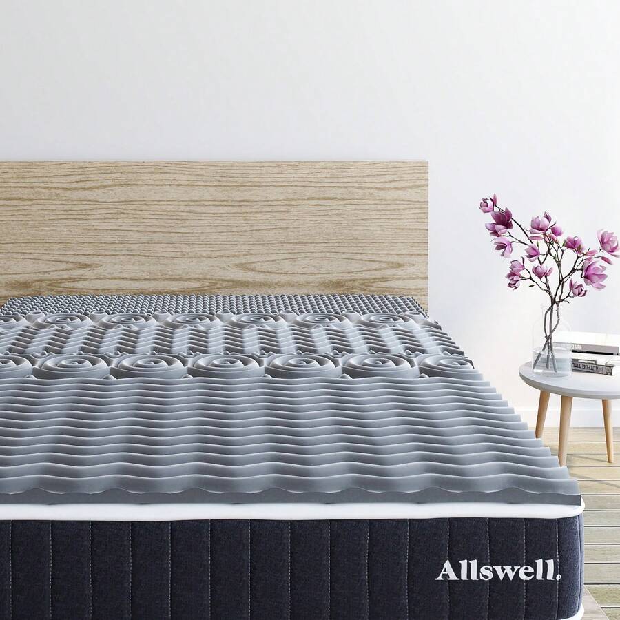 Allswell 2" 5-Zone Cooling Titanium Memory Foam Mattress Topper, Queen - King - View 1