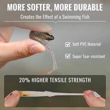 Señuelos Vinilo Pre-Rigged Jig Head Swimbaits Lubina Camarón Suave Cebos Pesca Calidad Agua Dulce Salada - H-2.5 pulgadas, 0.8 onzas, 12 piezas - Ver 5