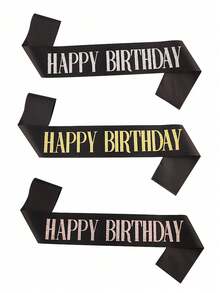 1pc Birthday Shoulder Sash "Birthday Girl" Birthday Gift Party Decoration Prop, Random Color & Style - Multicolor - View 2