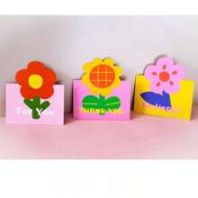 Ti invio un fiore, tulipani, girasoli, biglietto da visita per negozio di fiori, biglietto d'auguri pieghevole 3D per San Valentino, biglietto d'auguri per la festa della dea