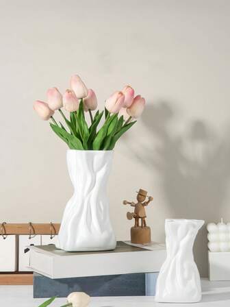 1/2 piezas Jarrón arrugado, Jarrón creativo, Jarrón de estilo minimalista, Apto para hidroponía, Decoración del hogar, Decoración de boda, Estilismo de restaurante