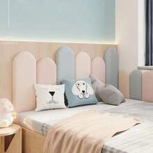 WholeNight 1 pieza Adhesivo de pared acolchado suave, decoración de pared de cuero de espuma adhesiva, decoración de habitación infantil, protector de pared para cabecera de cama, unisex, adecuado para todas las estaciones - Multicolor - Ver 2