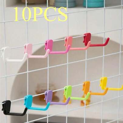 10 Móc nhựa, Móc treo tường, Móc treo đồ gia dụng, Lắp đặt không cần khoan, Chắc chắn & Tiện lợi