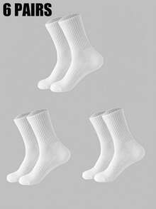 5 Pairs Of Black And White Thick Men's And Women's Winter Socks, Fashionable, Casual, Comfortable, Breathable, Odor Proof, Outdoor Sports, Running, Fitness, Compression Knee Socks, Black And White High Tube Socks For Business And Leisure Vacations