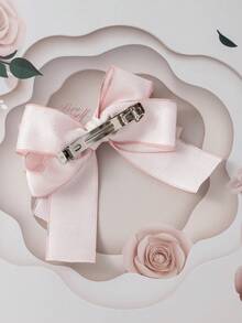 1pc Simple Elegant Korean Style Children Hair Clip, Design - Baby Pink - View 3