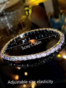Conjunto de 5 pulseiras com cristais roxos brilhantes, conjunto de pulseiras com tema de festa noturna para mulheres, presente elegante